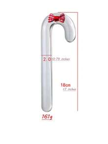 Clear Glass Candy Cane Christmas Decoration Ornaments, Holiday Gift For Girlfriend - Multicolor - View 6