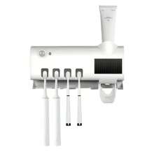 An Intelligent Ultraviolet Toothbrush Sterilizer: Keep Your Family's Toothbrushes Clean And Tidy With This Wall-Mounted Toothpaste Dispenser! - White - View 1
