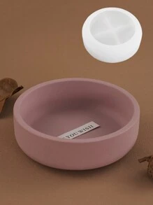 1 件装硅胶模具圆形碗形用于制作蜡烛罐、水泥花园植物种植花盆混凝土模具、家居装饰 - round bowl mold - 查看 5