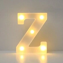 1pc 6.3 Inch Creative White Illuminated A-Z Letter Light, Numeric Shape Lamp, Battery Powered Alphabet Light, Home Decor Letter Lamp, Room Decor Letter Shape Night Light, Bedroom Decor, Wedding Decor, Party Decor, Birthday Decor, Desktop Decor Letter Light, Valentine's Day Decor Light, Proposal Scene Decor Light