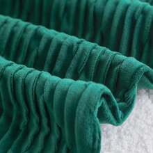 1pc Ultra Soft Velvet Pleated Stripe Decorative Throw Pillow Cover, Luxurious Modern Square Textured Bohemian Stripe Square Full Set, Suitable For Sofa, Bedroom, Leisure Living Room, Car, Office, Cafe And Other Leisure Spaces, Suitable For All Seasons - Emerald Green - View 4