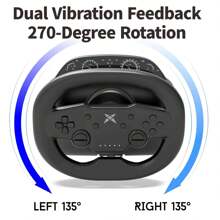 DOYO Gaming Racing Wheel, PC Wireless Steering Wheel Race Games Wheels For Switch, PC, PS4, PS3, IOS & Android Mobile Phones, Tablets, As A Gift For Children - 黑色 - 查看 2