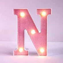1pc 6.3inch Creative Pink Luminous A-Z Letter Light,Number Shape Light,Battery Powered Alphabet Light, Home Decor Letter Lamp,Room Decor Letter Shape Night Light,Bedroom Decor, Wedding Decor, Party Decor, Birthday Decor,Home Desktop Decoration Alphabet Light,Valentine's Day Decorative Lights