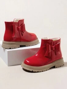 1双时尚、优雅、保暖轻便的儿童雪地靴，适合假日穿着 - 玫瑰紅 - 查看 1