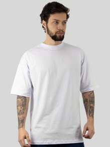 Kit 4 Premium Men's Oversized T-Shirts 100% Cotton Thick Plain Basic Streetwear - Nhiều màu - Xem 5