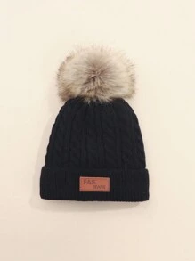 1pc Fashion Pom Pom Baby Winter Knit Hat - Multicolor - View 4