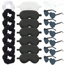 15 Stücke Brautjungfer Bademantel Set mit 5 Stücke Schlafmaske, 5 Stücke Elastikhaarbänder und 5 Stücke Brillen für den Hochzeitstag, Hochzeitsvorbereitungen, Junggesellenabschiede, Cosplay, Kostümpartys, Aufführungen