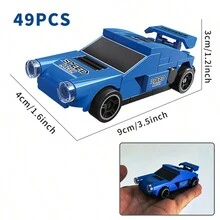 Juguete de coche de carreras mini creativo DIY, bloques de construcción educativos, regalos de fiesta, adecuados para niños de 6+ años, hechos de plástico ABS, regalos de invierno, coches de juguete, coches de bloques, juguetes de coches - Multicolor - Ver 3