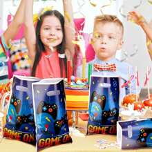 10pcs/20pcs/30pcs/50pcs/100pcs Gift Packaging Bags, Blue Gaming Themed Gift Bags With Game Joystick Pattern, "GAME ON" Candy/Cake Packaging Bags, Gift Bags For Christmas, Party, Celebration, Christmas