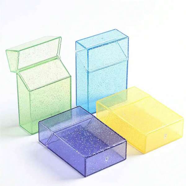 3pcs Random Color Smoking Accessories Set: Cigarette Case, Lighter Case, Portable Tobacco Storage Box