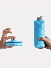 1 件可折叠水瓶防漏阀门可重复使用硅胶折叠旅行水瓶适用于健身房露营徒步旅行运动轻便耐用旅行必需品学校用品节日假日必需品度假配件迷你