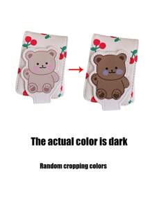 (櫻花圖案隨機剪裁)熊花卡通圖案,時尚y2k,適用於外置迷你化妝包旅行化妝包的化妝唇膏盒,附帶鏡子的皮革口紅盒化妝架便攜小化妝包,女性更多顏色,適用於商務旅行、度假攜帶,郵差口紅持有者口紅、唇蜜、唇油、唇膏pu皮革 - 彩色 - 查看 7