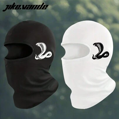 Balaclava, Suitable For Outdoor Bicycle, Motorcycle And Helmets - Full Face Mask With Neck And Inner Cover. Fashionable Printed Wind Hat, Men's Summer Breathable Cycling Mask, Sun Protection Headcover, Cool Printed Cycling Full Coverage Cap
