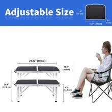 Moosinily Moosinily Small Folding Table 2FT Foldable Camping Table Portable Picnic Table Aluminum 2 Height Adjustable Outdoor Beach Card White 23.6*15.7 Inch