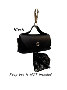 Leather Dog Poop Bag Dispenser, Can Be Hung On Leash, Poop Bag Holder, Portable Poop Bag Pouch, Mixed Color Hardware Accessories - Multicolor - View 4