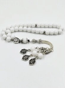 Tasbih White Ceramic Misbaha 8mm 33 Beads Bracelet Arabic Prayer Bead Islamic Fashion Accessories