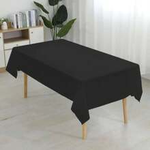 2pcs Plastic Disposable Table Cover, Minimalist Solid Color White Disposable Tablecloth For Party,