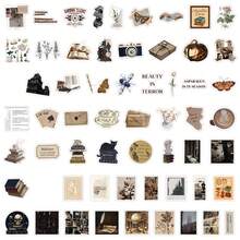 60 张黑暗学院贴纸乙烯基美学贴纸适用于剪贴簿、日记、笔记本电脑、保险杠、滑板、水瓶、电脑、手机、卡通、安全帽、汽车贴纸和贴花 - 彩色 - 查看 3