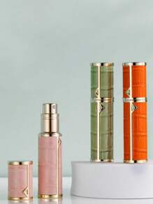 1pc Louischanzl 5ml Premium Leather Sealed Mini Travel Refillable Perfume Atomizer Bottle With Bottom Filling Valve