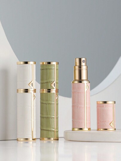 1pc Louischanzl 5ml Premium Leather Sealed Mini Travel Refillable Perfume Atomizer Bottle With Bottom Filling Valve