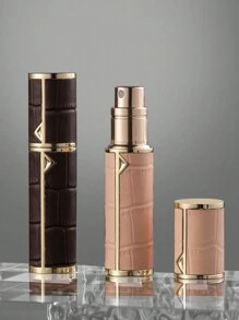 1pc Louischanzl 5ml Premium Leather Sealed Mini Travel Refillable Perfume Atomizer Bottle With Bottom Filling Valve
