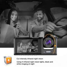 New 2 Inch HD Dual Lens 1080P Dash Cam, Car DVR With Built-In 150mAh Lithium Battery For In-Car & Outside Monitoring, Cycle Recording
