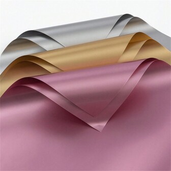 5 件/10 件/20 件防水花卉包装纸，适用于花束、礼品包装、母亲节装饰、派对用品 - 金边、渐变色、纯色、半透明、返校情人节