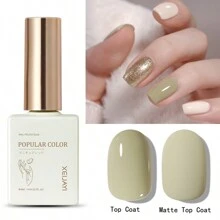 1支15ml綠色啞光啞鈦寶石凝膠甲油,可浸泡,適用於所有季節-家庭沙龍美甲diy