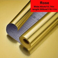 3m/5m Gold/Silver Aluminum Foil Self-Adhesive Wall Sticker For Kitchen Stove Backsplash, Waterproof, Moisture-Proof, Oil-Proof, Fireproof, Heat Resistant, Trimmable Wall Protector Paper