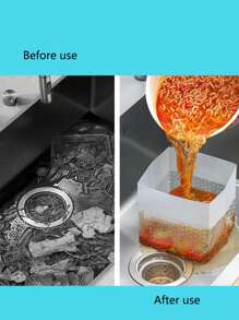 Kitchen Standing Drain Bag, Disposable Sink Strainer Net, Prevents Clogging, Food Waste Draining Bag - White - View 6