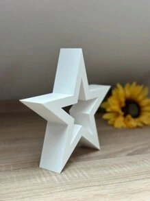 3 件空心五角星硅胶模具（大/中/小），圣诞树装饰悬挂和立式硅胶模具，DIY 节日装饰五角星形石膏和树脂模具 - 白色 - 查看 9