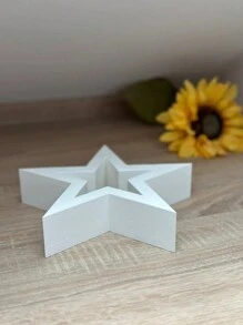 3 件空心五角星硅胶模具（大/中/小），圣诞树装饰悬挂和立式硅胶模具，DIY 节日装饰五角星形石膏和树脂模具 - 白色 - 查看 10