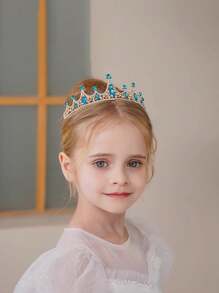 1 szt. Vintage Rhinestone Tiara-królewska korona ślubna dla panny młodej, elegancka księżniczka świąteczna korona kostium opaska na głowę akcesorium do włosów z kryształem, lśniąca korona królowej nadaje się na prezenty świąteczne dla dziewcząt na cosplay i imprezę halloweenową