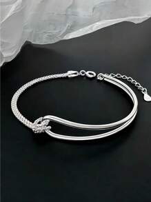 Women's Niche Design High-End Light Luxury Sterling Silver Bracelet Bestie Gift Hand Jewelry