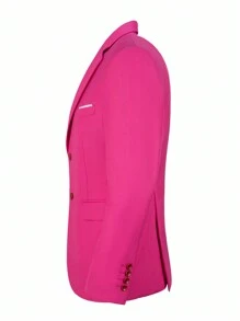 Men's Suits 3 Pieces Suit Set Dusty Pink For Men Elegant Solid Slim Fit Wedding Blazer Double Breasted Vest Pants Formal Suit For Business Party Prom Size XS-3XL Fall Winter Christmas Gift Clothes Suits For Men - Màu Hồng Tươi - Xem 4