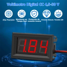 Voltímetro Digital 3 Digitos 4.5 A 30v Raspery,Arduino,Voltímetro Digital,Voltímetro CC - Verde - Ver 8