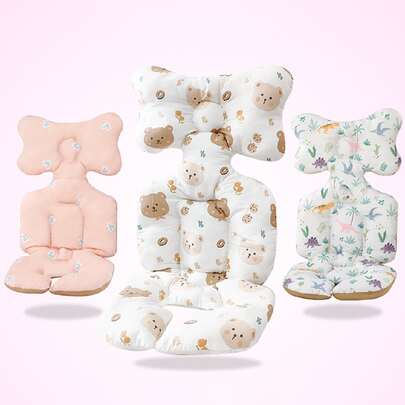 1 pieza Almohadilla acolchada multicolor para cochecito, forro grueso para silla de coche para bebé, tapete cálido para trona de bebé para otoño e invierno