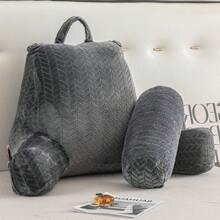 Reading Pillow For Bed Back Rest Lumbar Support Arm Seat Cushion Lounger Pad 2 In 1 Extra Large Reading Pillow With Neck / Arm Support With Extra Filled - Dark Grey - View 5