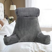 Reading Pillow For Bed Back Rest Lumbar Support Arm Seat Cushion Lounger Pad 2 In 1 Extra Large Reading Pillow With Neck / Arm Support With Extra Filled - Dark Grey - View 9
