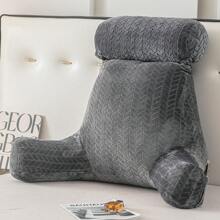 Reading Pillow For Bed Back Rest Lumbar Support Arm Seat Cushion Lounger Pad 2 In 1 Extra Large Reading Pillow With Neck / Arm Support With Extra Filled - Dark Grey - View 8