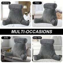 Reading Pillow For Bed Back Rest Lumbar Support Arm Seat Cushion Lounger Pad 2 In 1 Extra Large Reading Pillow With Neck / Arm Support With Extra Filled - Dark Grey - View 4