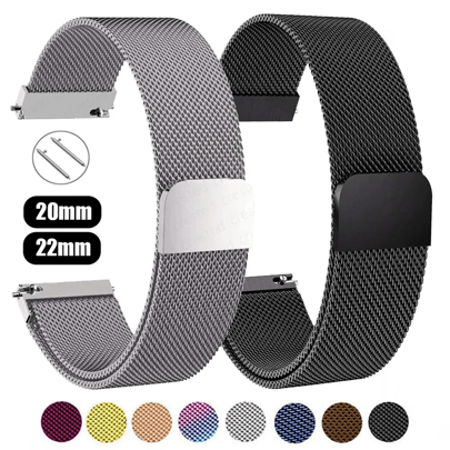 20mm Milanese Loop Watch Band Compatible With Samsung Galaxy Watch 6, 5, 4 (44mm, 40mm), S3, Active 2, Amazfit, GT 2/3/4 (46mm, 2e)