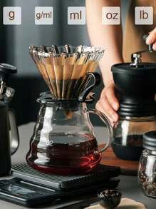1 pieza Balanza electrónica de cocina multifunción de alta precisión color negro con temporizador, balanza de cocina de alta precisión, balanza de café manual italiana, balanza inteligente para café molido y de goteo, balanza para espresso de 3kg/0,1g con función de pelado