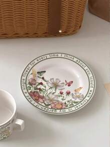 1組茶杯碟，陶瓷鳥和花卉圖案茶杯碟，花卉鄉村風格咖啡杯碟，適用於婚禮和派對飲料，送禮茶杯 - 茶碟套裝 - 查看 15