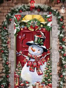 1pc Santa Claus And Snowman Decorative Door Banner, Christmas,Christmas - Multicolor - View 8