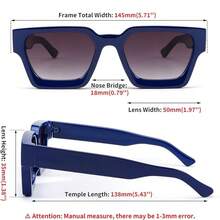 Kính mát vuông cổ điển thập niên 90 dành cho nam nữ Kính mát hình chữ nhật chunky thời trang chống tia UV400 - Nhiều màu - Xem 3