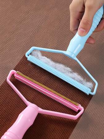 1pc Random Pet Hair Cleaning Brush, Quick Removal Of Dog And Cat Pet Hair, Double-Sided Deshedding Tool, Portable Pet Deshedder, Manual Lint Remover For Clothes, Fabric, Carpet