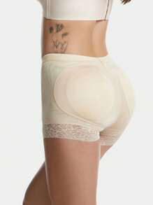 1 peça de calcinha modeladora com bojo falso de renda para mulheres, aumento do bumbum, emagrecimento do abdômen