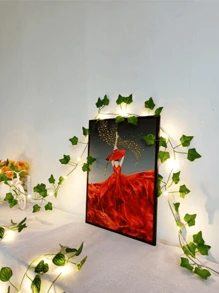 5PCS 20LED/2M,50LED/5M,100LED/10M String Light Fake Vines For Room Decor, Artificial Ivy Garland Hanging Plants Faux Greenery Leaves Bedroom Aesthetic Decor For Home Garden Wall Wedding