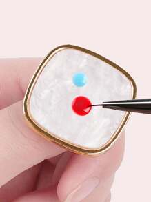 1 件大理石图案树脂迷你美甲调色板混合托盘美甲配件、美甲用品、美甲工具、美甲工具、返校、指甲、按压指甲的美甲工具